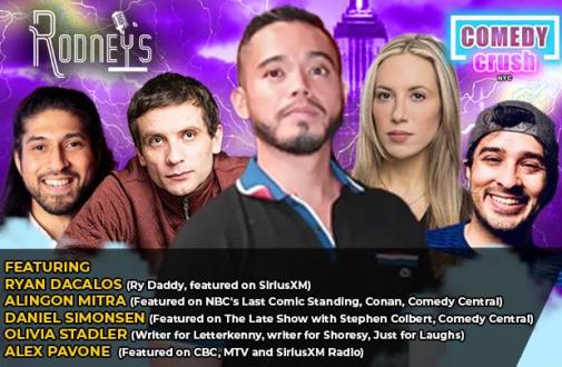 Saturday Night Comedy Crush NYC ft: Daniel Simonsen, Alingon Mitra, Ali Sultan, Alex Pavone, Olivia Stadler, Ryan Dacalos